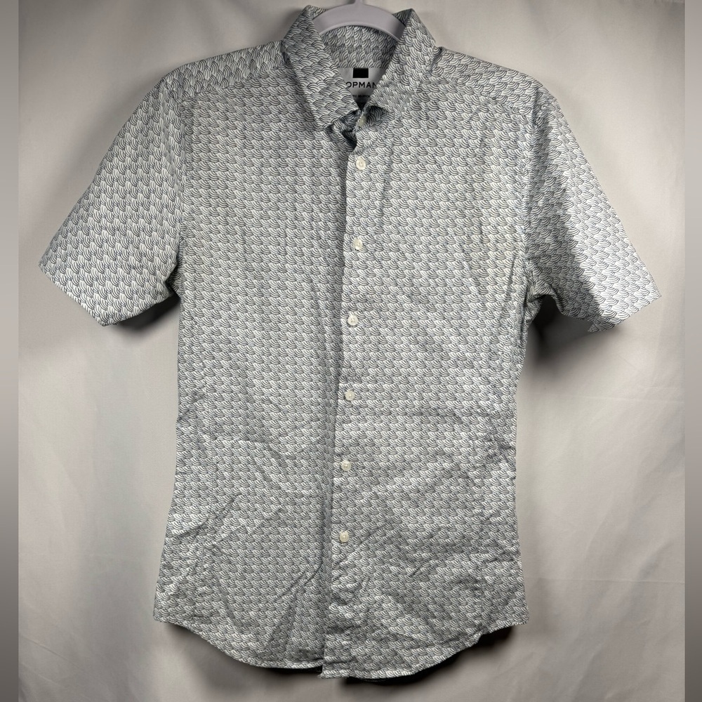 Topman Men's Patterned Short Sleeve Shirt M